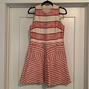 Philip Lim red and white striped a-line dress